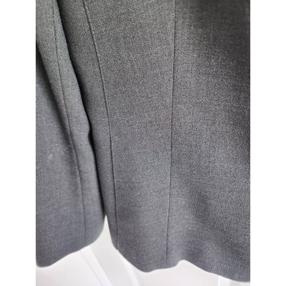 F Carriere Sandra Angelozzi SZ 42 100% Wool Dark Gray Lined Blazer  Woolmark - Picture 7 of 9
